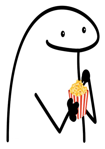 Flork Comendo Pipoca PNG