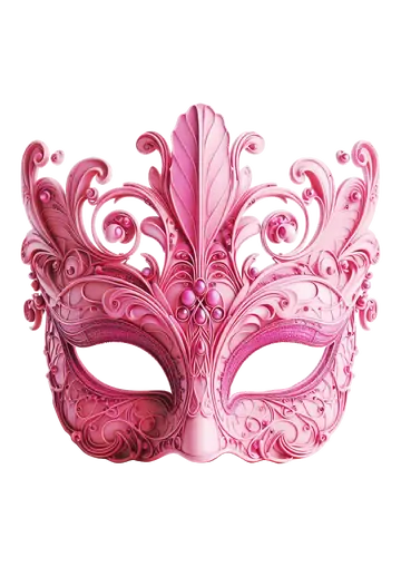 Máscara de Carnaval Rosa Estilizada PNG
