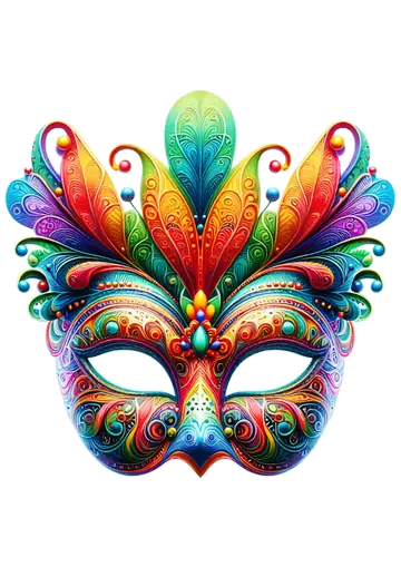 Máscara de Carnaval Abstrata Colorida PNG