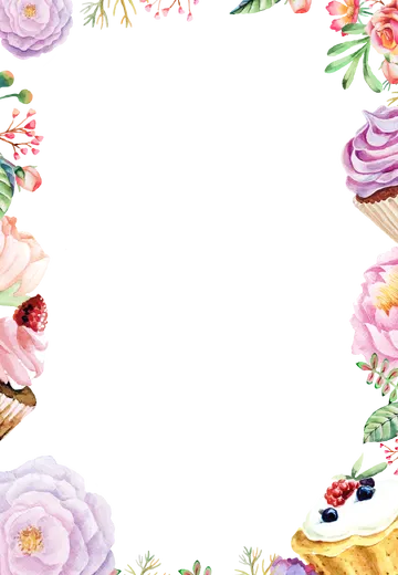 Moldura de Flores Aquarela PNG