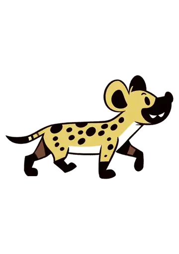 Hiena Estilo Desenho Animado Simples PNG