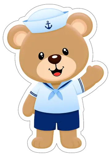 Urso Marinheiro em Pé PNG