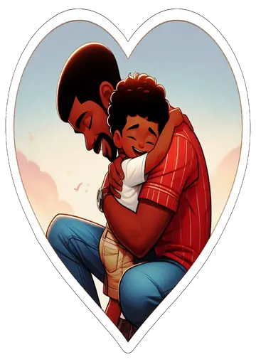 Pai Ajoelhado Abraçando Filho PNG