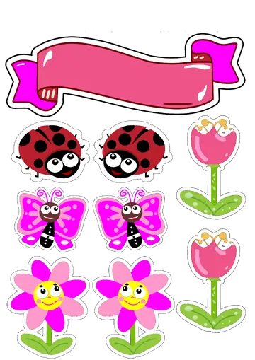 Topo de Bolo Jardim Encantado PNG