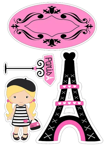 Topo de Bolo Paris Torre Eiffel PNG