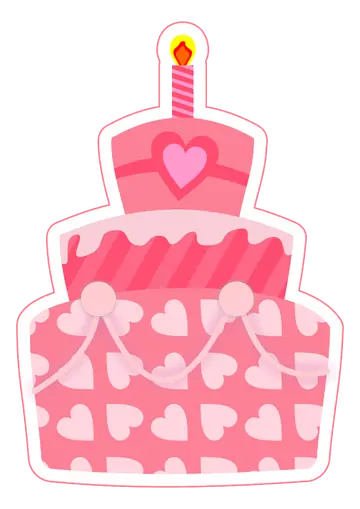 Bolo Rosa de Aniversário com Vela PNG