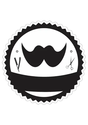 Selo de Barbearia Estilo Vintage PNG