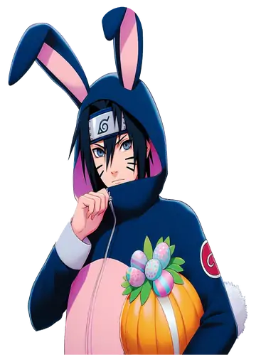 Sasuke com Orelhas de Coelho e Abóbora PNG