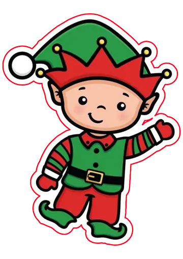 Duende Natalino Acenando PNG