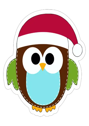 Coruja com Gorro de Natal PNG
