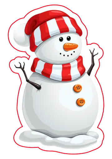 Boneco de Neve com Gorro Vermelho PNG