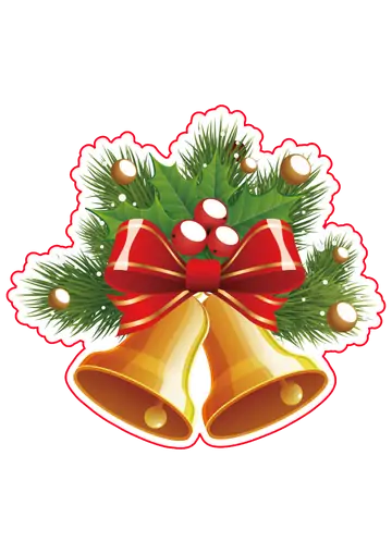 Sinos de Natal com Laço Vermelho PNG