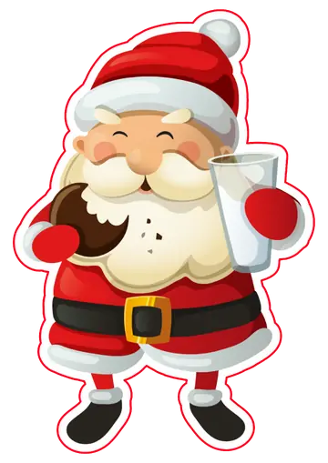Papai Noel com Leite e Biscoito PNG