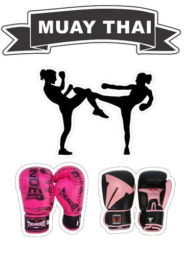 Topo de Bolo Muay Thai Feminino PNG