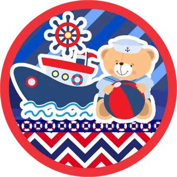 Ursinho Marinheiro com Navio PNG