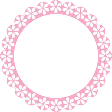Moldura Redonda com Flores Rosa PNG