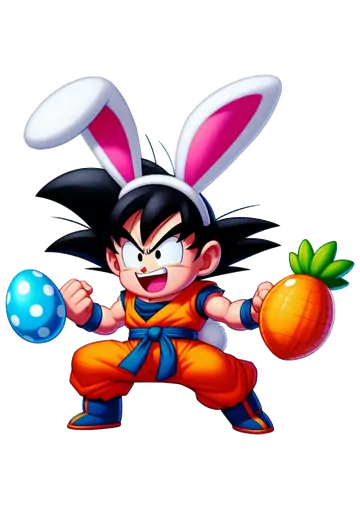 Goku Coelhinho da Páscoa PNG