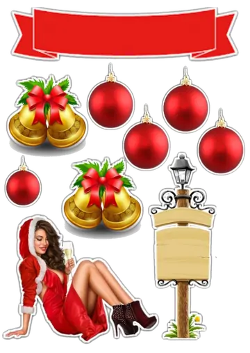 Kit de Enfeites de Natal PNG