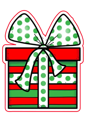 Caixa de Presente Listrada de Natal PNG