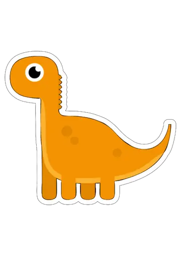 Dinossauro Braquiossauro Laranja Fofinho PNG