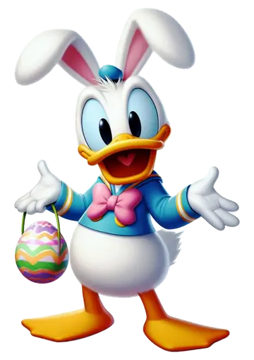 Pato Donald Fantasiado de Coelhinho PNG