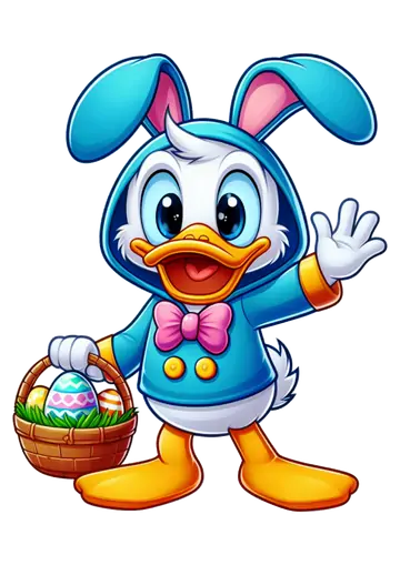 Pato Donald com Capuz de Coelhinho Azul PNG