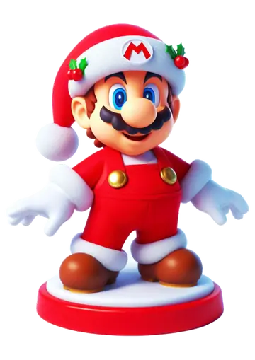 Estatueta do Mario Bros de Natal PNG
