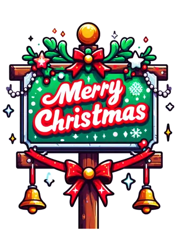 Placa de Natal Merry Christmas PNG