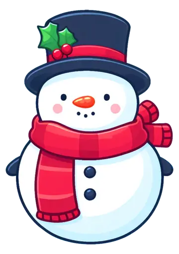 Boneco de Neve Clássico com Cartola PNG