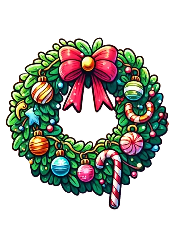Guirlanda de Natal com Laço Vermelho PNG