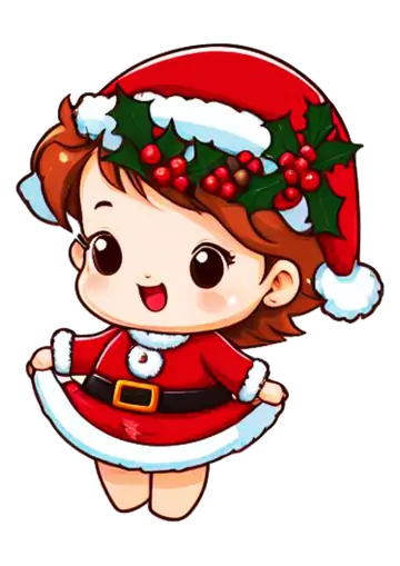 Bebê Menina com Roupa de Natal PNG