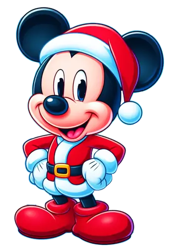 Mickey Mouse com Roupa de Papai Noel PNG