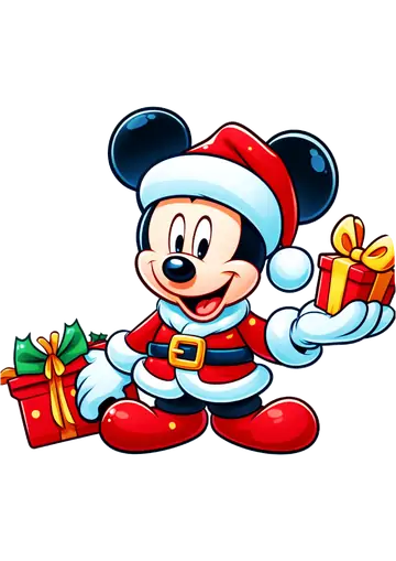 Mickey Mouse com Presentes de Natal PNG