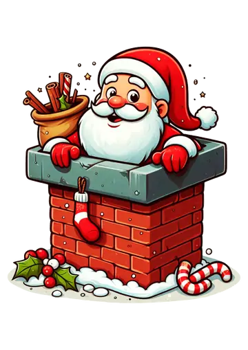 Papai Noel na Chaminé PNG