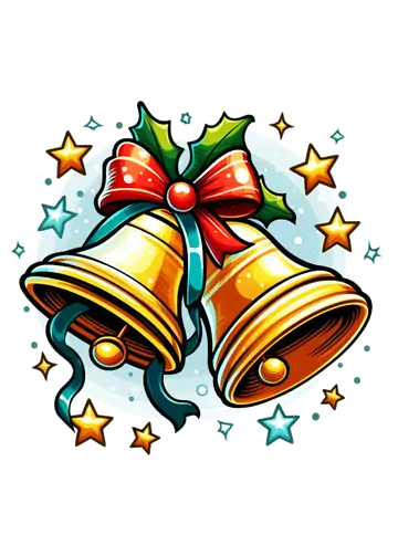 Sinos de Natal com Estrelas PNG
