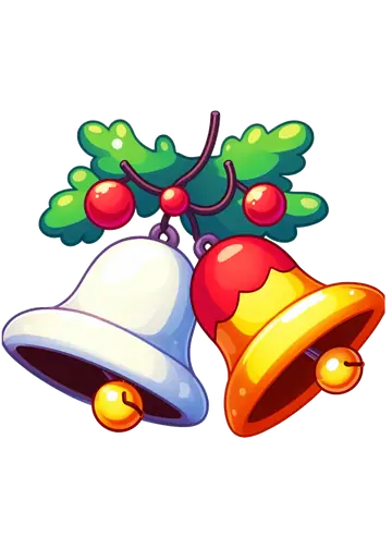 Sinos de Natal Coloridos PNG