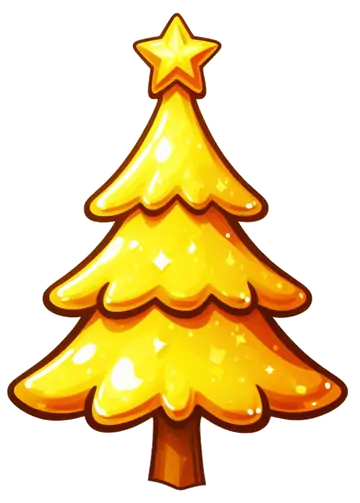 Árvore de Natal Dourada 3D PNG