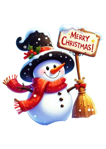 Boneco de Neve Fofo com Placa PNG