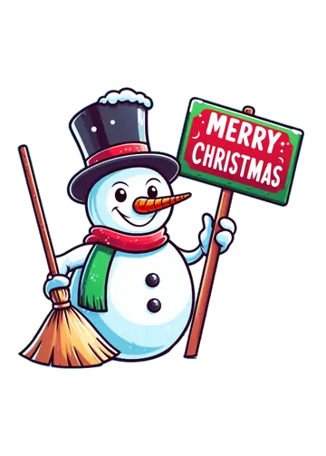 Boneco de Neve com Placa Verde PNG
