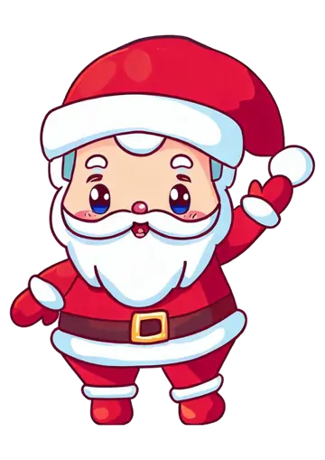 Papai Noel Chibi Feliz PNG