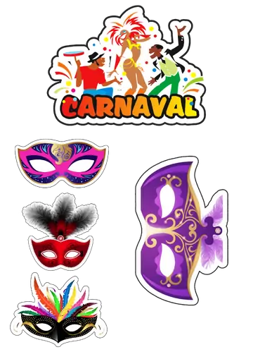 Topo de Bolo Carnaval PNG