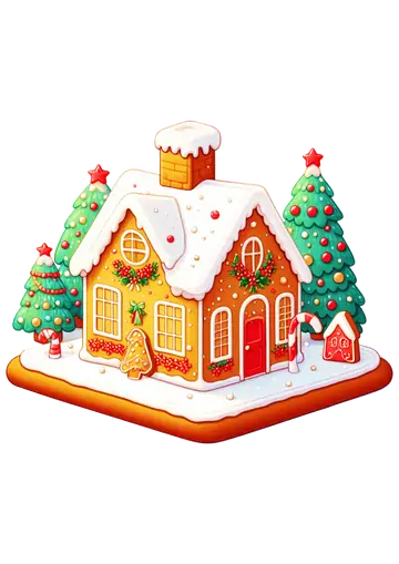 Casa de Gingerbread Decorada de Natal PNG