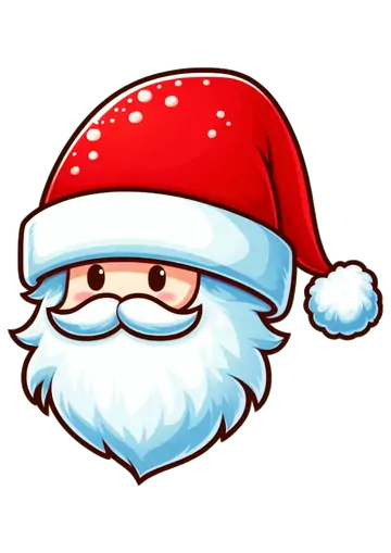 Rosto de Papai Noel Desenhado PNG