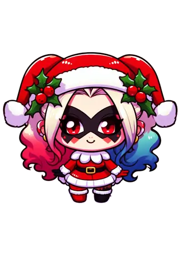 Arlequina com Roupa de Natal PNG