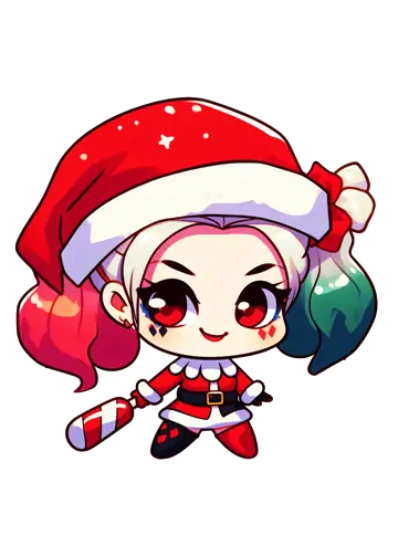 Harley Quinn com Roupa de Natal PNG