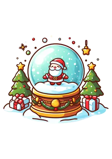 Globo de Neve de Natal com Papai Noel PNG