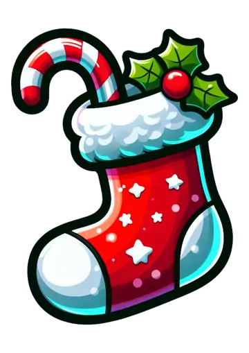 Bota de Natal Clássica com Bengala Doce PNG