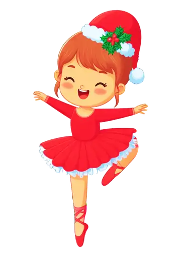 Bailarina Ruiva Dançando no Natal PNG