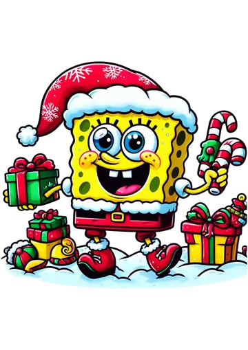 Bob Esponja com Tema de Natal PNG