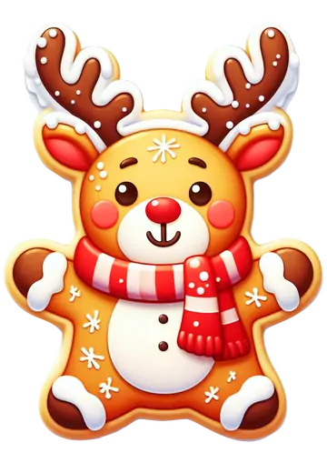 Boneco de Gengibre Estilizado de Rena PNG